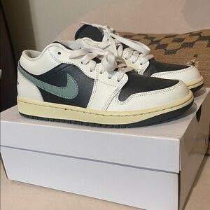 Nike Air Jordan Low in Black, White, and Green